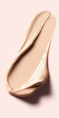 Elegant Beige Cream Swirl Foundation on Smooth Surface for Beauty Industry Makeup Inspiration
