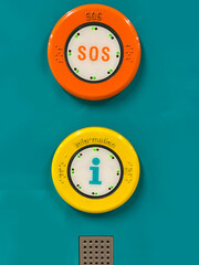 public service buttons for emergency and information interactive panel, SOS buttons with Braille,...