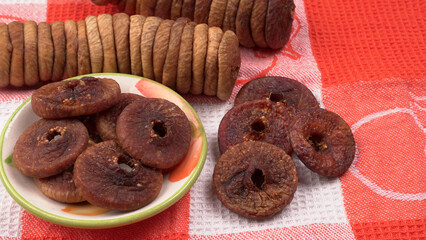 Fresh Figs or Anjeer fruit healthy vegan food concept organic dry fruits on wooden background.