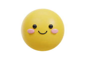 Isolated Smiling Yellow Emoticon with Blush