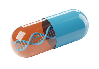 Isolated Capsule Pill with DNA Strand Inside