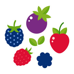 set of fresh berries