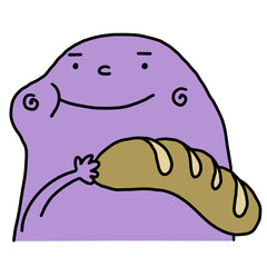 funny cartoon with bread