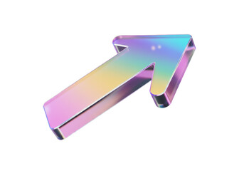 Isolated Iridescent Arrow Pointing Upwards