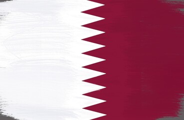 qatar flag with paint strokes