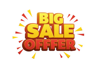 Isolated Big Sale Offer Colorful Text