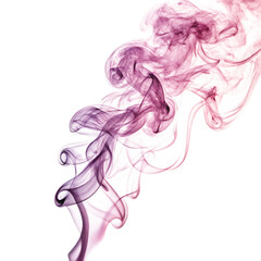 A colorful burst of vibrant pink and purple magical smoke isolated on a transparent background png