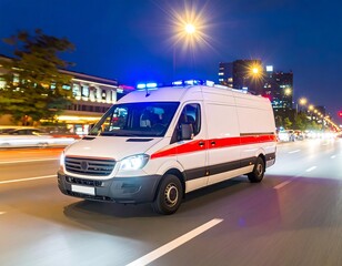 Ambulence at night in city