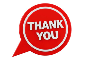 Isolated Thank You Speech Bubble Appreciation Message