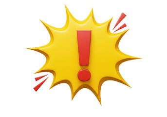 Isolated Exclamation Mark Explosion Warning Attention