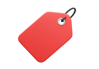 Isolated Red Blank Price Tag Simple Design