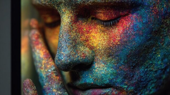 Biometric-driven creative AI generating artwork that visually represents current emotional frequency and stress levels