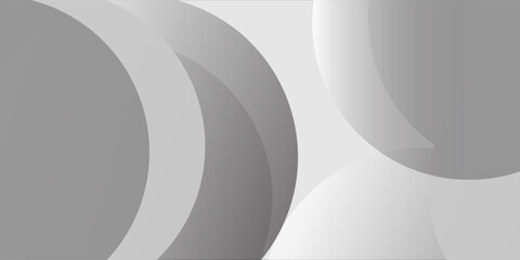 White abstract background with shiny geometric shapes. Modern white gradient circle. Dynamic shape. Minimal geometric design. vector