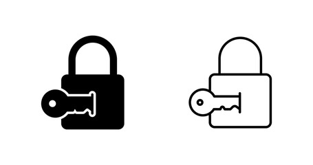 Lock and Key Vector Icon