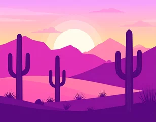 Fototapete Rund Pastel desert landscape at sunrise © Giman