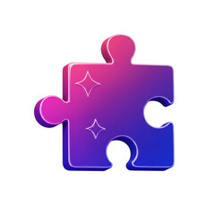 Colorful puzzle piece icon representing business themes and mental health concepts.  