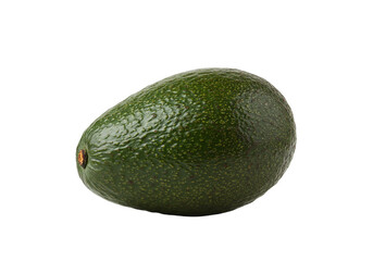 Fresh whole and half green avocados isolated on a white background, highlighting their organic,...