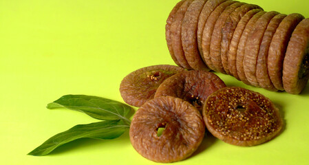 Fresh Figs or Anjeer fruit healthy vegan food concept organic dry fruits on wooden background.