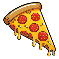 vector illustration of pizza with salami