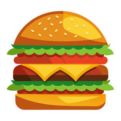 hamburger on white background