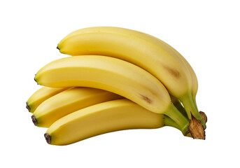 A vibrant bunch of ripe yellow bananas, a healthy tropical fruit snack, isolated on a transparent...