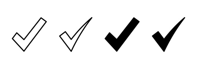 Check mark icon vector. Tick mark sign and symbol
