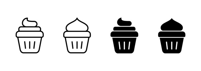Cup cake icon vector. Cup cake sign and symbol