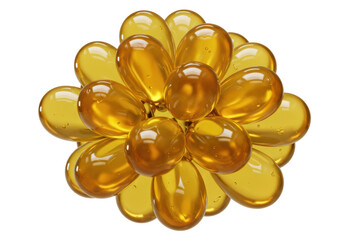 Isolated Cluster of Golden Gel Capsules