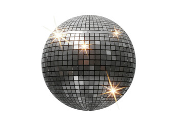 Isolated Sparkling Disco Ball Reflecting Light