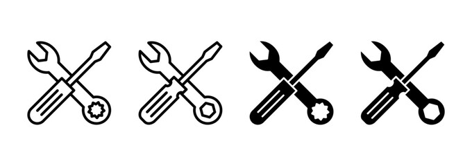 Repair tools icon vector. tool sign and symbol. setting icon. Wrench and screwdriver. Service