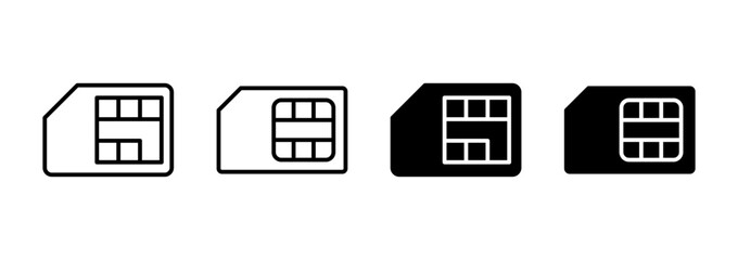 Sim card icon vector. dual sim card sign and symbol