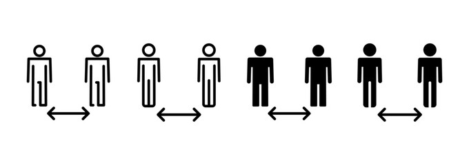 Social distance icon vector. social distancing sign and symbol. self quarantine sign