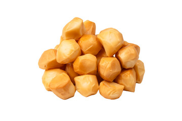 Piece of cheese isolated on white bacckground.