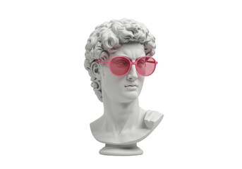 Isolated David Bust with Pink Round Sunglasses