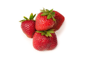 Fresh group of berries isolated on a white background.