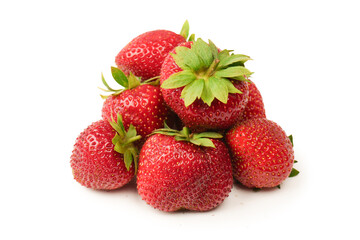 Fresh group of berries isolated on a white background.