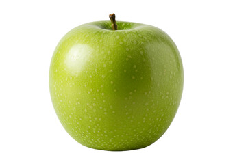 Fresh, ripe Granny Smith apple, a single green fruit isolated on a white background, perfect for a healthy diet or delicious snack