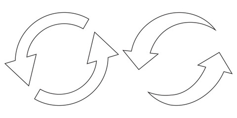 Reload refresh icon for simple flat style design. Refresh, Circular arrow rotation symbol with two arrows pointing in opposite directions indicating refresh icon use. Eps 10