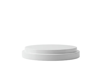 Isolated Smooth White Round Product Display Podium