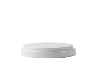 Isolated Smooth White Round Product Display Podium