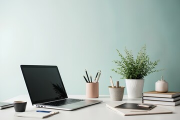 Home office desk. Creative workspace. Mock up. maison, bureau, cr&eacute;atif, espace de travail, &eacute;cole, 
