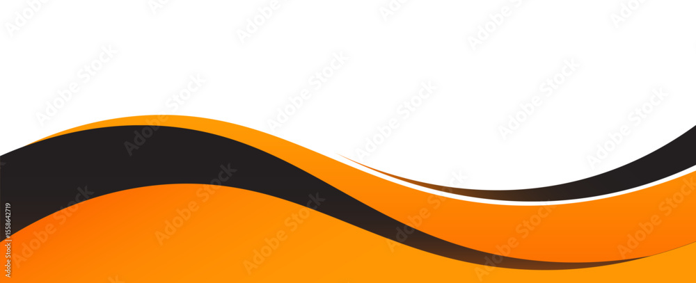 Poster vector orange line background curve element with white space for text and message design, overlappin
