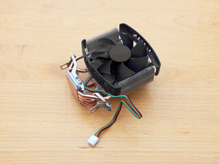 Computer cooler in dust.
