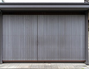 Gray wooden double doors