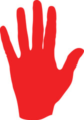 Fototapeta premium handprint silhouette icon, palm print vector, black ink graphic