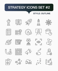 Corporate Strategy & Digital Transformation Line Icon Collection