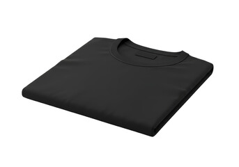 Isolated Folded Black T-Shirt