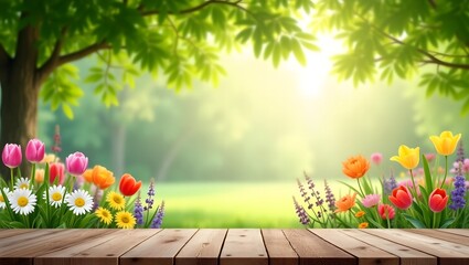 spring background with tulips