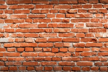 Obraz premium Elegant Vintage Red Hue Brick Wall Surface Texture, Classic Masonry Design for Urban Architecture