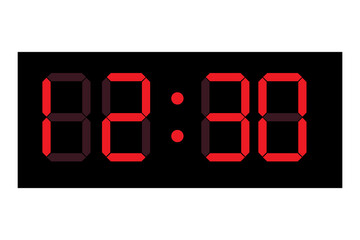 Digital Alarm Clock vector, Green and Red Glowing numbers digital clock,eps10